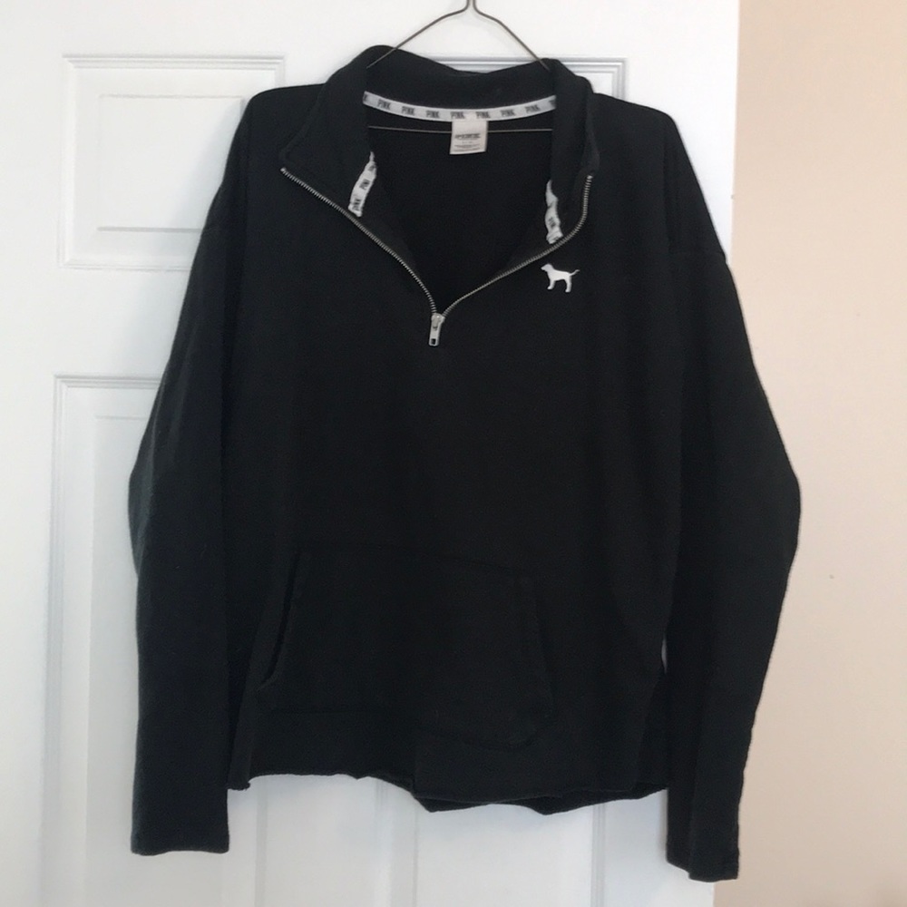 quarter zip pink hoodie